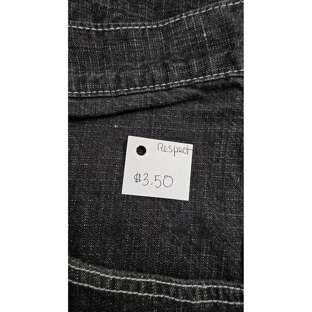 Respect Denim Co Mens 40x34 Wide Leg Baggy Jeans Dark Wash Fade Y2K Streetwear